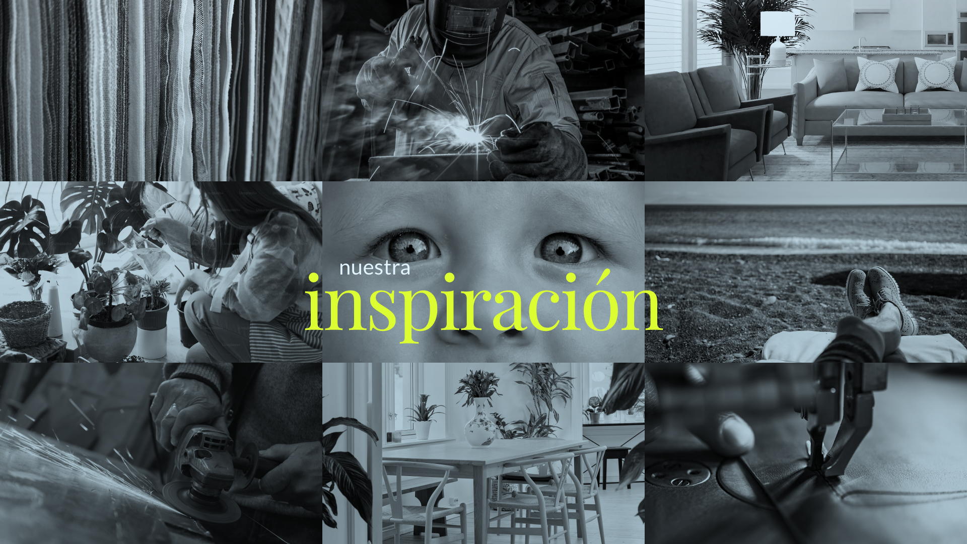 Ratio inspiration collage: workshop, materials and everyday life
